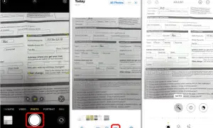 Jak zrobić zdjęcie ze zdjęcia? Aplikacja aparatu iPhone pokazuje opcje: film, zdjęcie, portret, panorama. Wybrano "Zdjęcie".