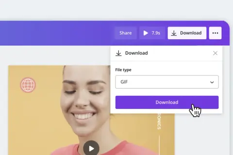 Jak zrobić GIF ze zdjęcia? Wybierz typ pliku GIF i kliknij "Download".