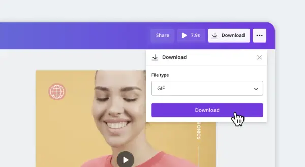 Jak zrobić GIF ze zdjęcia? Wybierz typ pliku GIF i kliknij "Download".