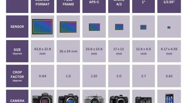 Porównanie rozmiarów matryc aparatów: od średniego formatu po smartfon. Dowiedz się, co to jest aparat i jak wielkość sensora wpływa na jakość zdjęć.